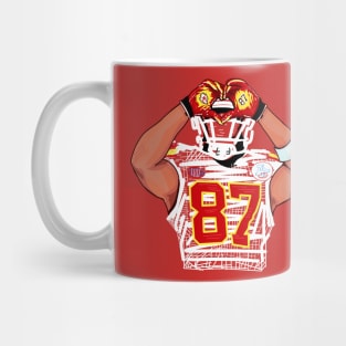 Travis Kelce heart celebration Mug